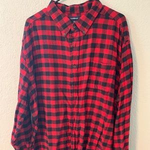 Mens Size XXL Croft & Barrow Red and Black Flannel